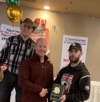 Todd Kennedy, coach of the year 2019, with Marcel LeBlanc & Roger Hickey